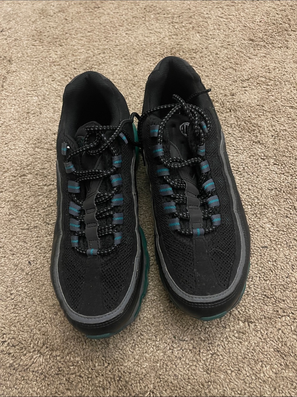 Nike Kids Black and Teal Athletic Sneakers